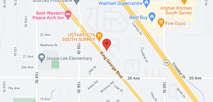 map of 38 2120 KING GEORGE BOULEVARD